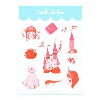 Image 2 of feuille de Stickers Conte de fées