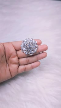 Image 3 of ADR45031_Silver Plating American Diamond Adjustable Ring