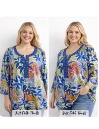 Image 1 of New XXL Croft & Barrow Bedazzled Collar Top #668*8