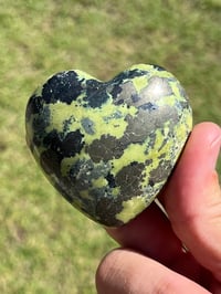 Image 7 of Serpentine & Pyrite Heart Carving | #3013