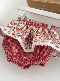 Image 1 of Strawberry peplum bloomers 