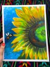 Bee and Sunflower Art Print