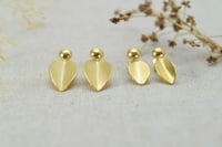 Image 4 of Small Gold Vermeil Leaf Drop Earrings – Fold Collection
