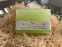 Image 1 of Coconut Lime Verbena Honeybee Glycerin Body Bar