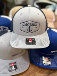 Trucker Cap - Grey with Navy Anchor