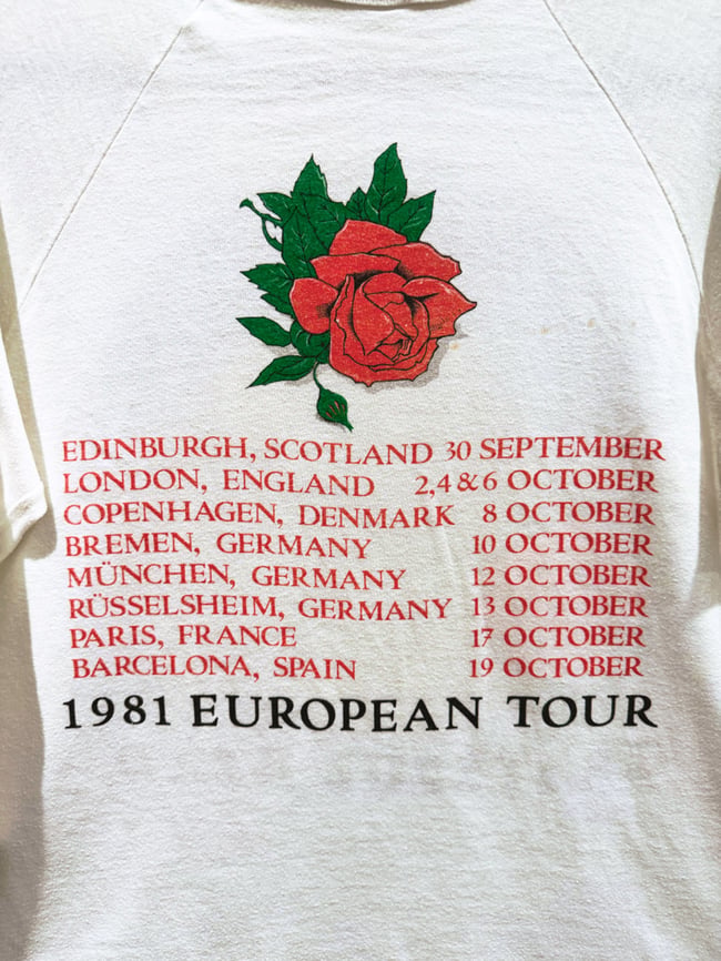 Grateful Dead 1981 European Tour Ringer Shirt - Fits M