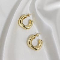 Image 1 of Chunky Square Hoop Earrings 