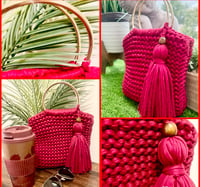 Image 5 of Deep red tassel charm bag 
