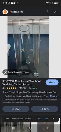 Image 5 of  bud  classic tripod cylinder glass vase  for rent only. The  price is for one 