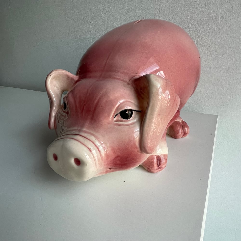 Image of Large Vintage Ceramic Piggy Bank 1940-1960’s