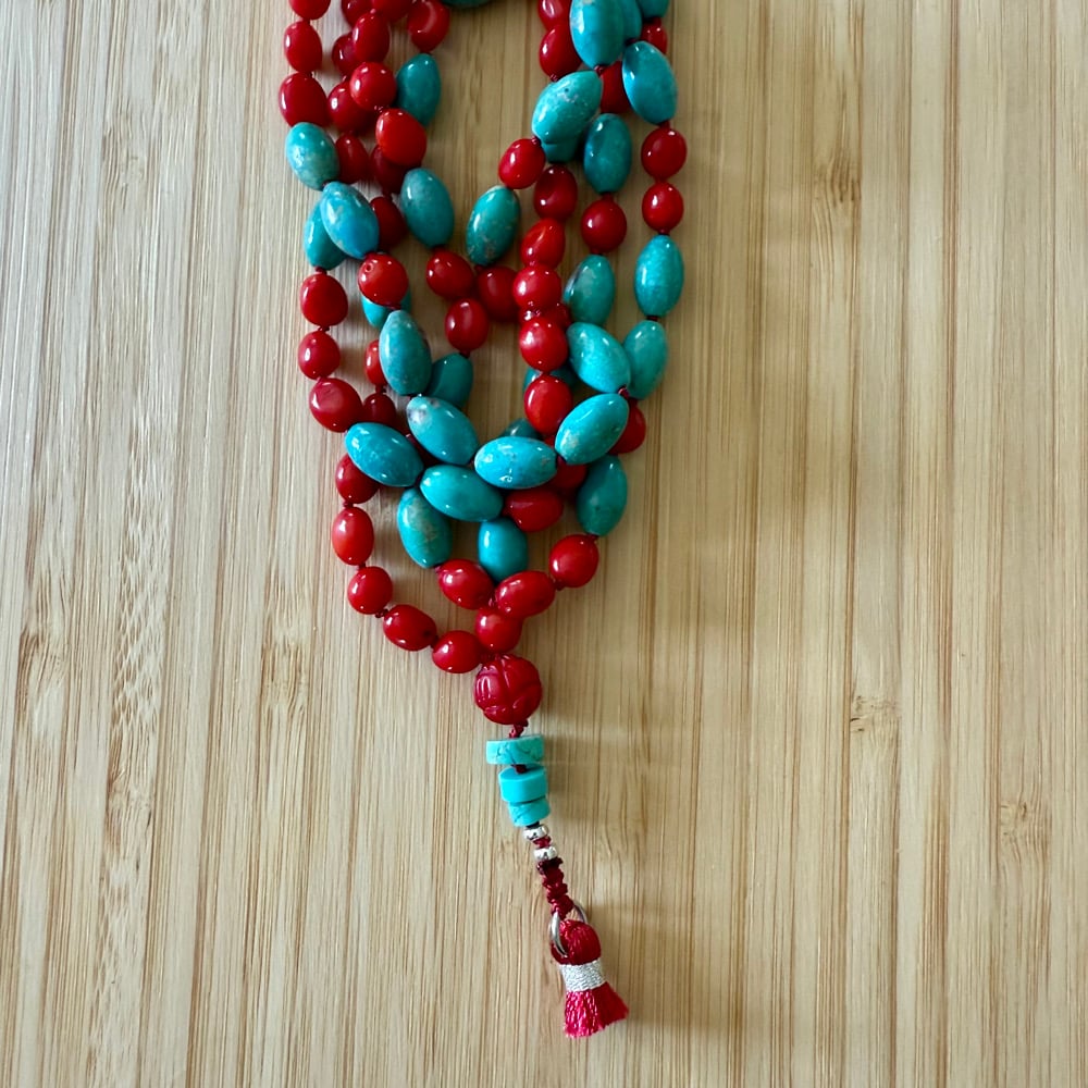 Image of Turquoise & Coral Talisman Necklace