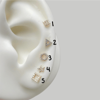 Image 3 of geometric gold studs