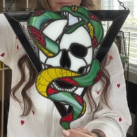 Image 2 of American Traditional Skull and Snake