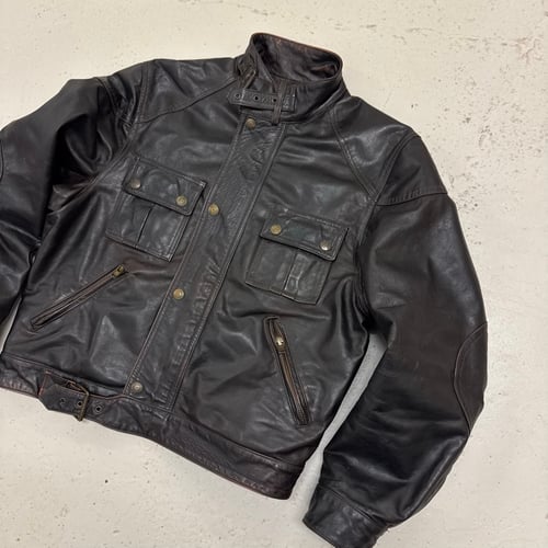 Image of 1990s Leather Cropped Biker Jacket, Size Medium