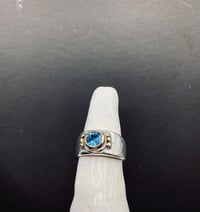 Image 2 of London blue topaz ring with silver and gold 