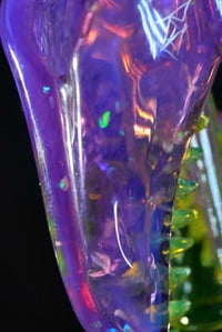 Image 4 of Chunky opal royal jelly Trex skull pendant with uv teeth & joint tip