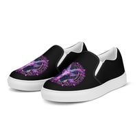 Image 4 of Goth Inspired Baphomet/Pentagram Purple Goat Men’s Slip-On Canvas Shoes