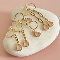 Image 3 of Pink Glass Teardrops - 3 Lengths