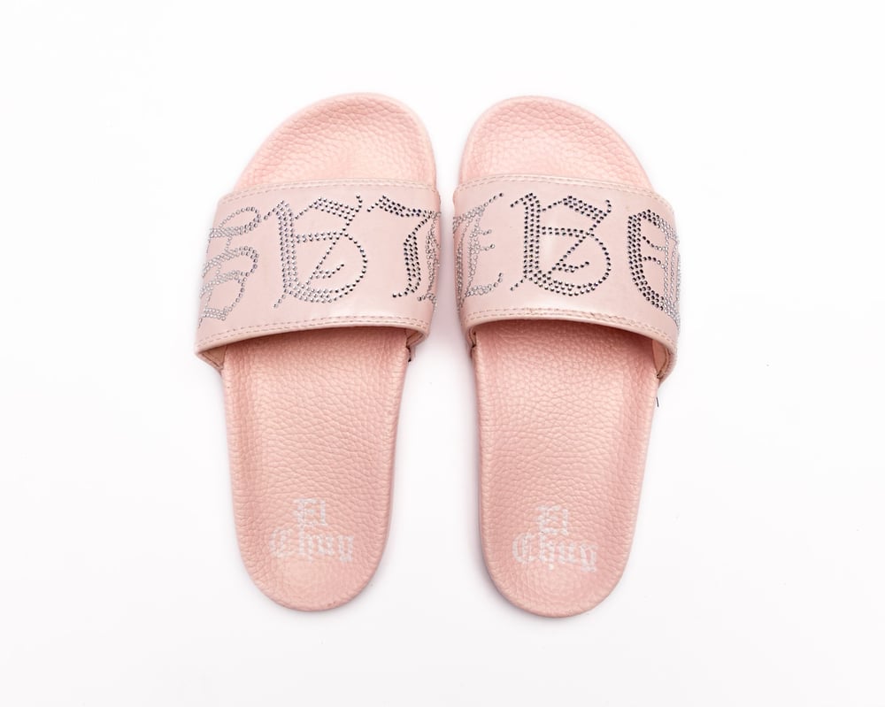 Image of DALLAS PINK CRYSTAL SLIDES (NOW SHIPPING)