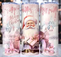 Pink merry Christmas 20oz subliamtion tumbler