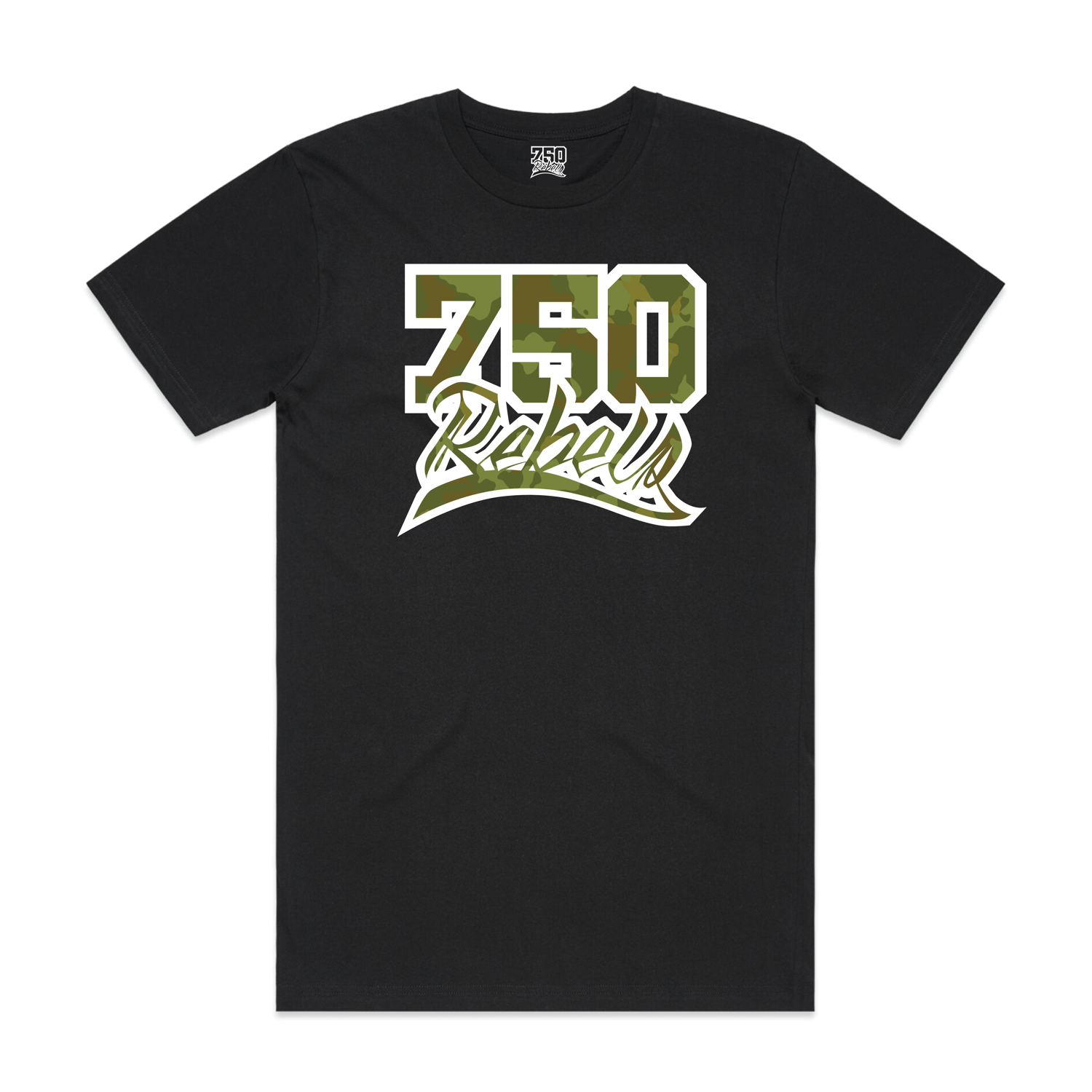 Image of 750 Rebels DTG Camo Logo T-Shirt