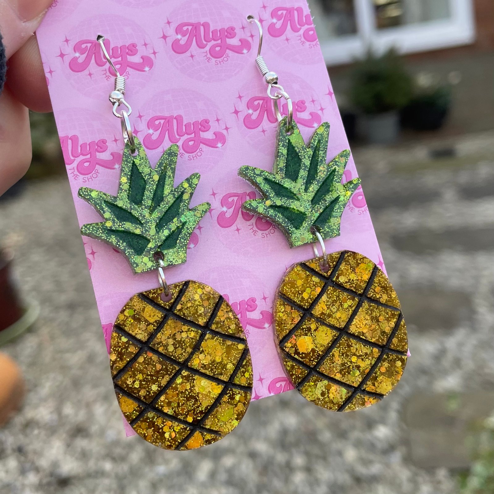 Big hot sale pineapple earrings