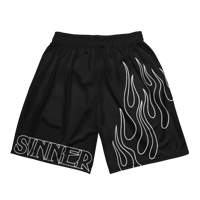 Image 1 of Flame Die mesh shorts