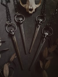 Image 1 of Bird or skull coffin nail necklace 