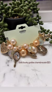 Gold chunky Goddess charm bracelet 