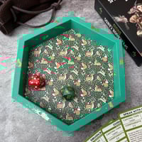 Image 2 of Green Woodland Print Hexagon Dice Tray