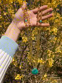 Image 5 of Dominican Amber Mala, Dominican Larimar Mala, Peruvian Opal Mala, Hand Knotted Gemstone