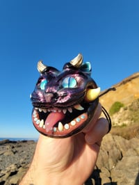 Image 14 of Electrumagenta Oni Cat Pendant # 3