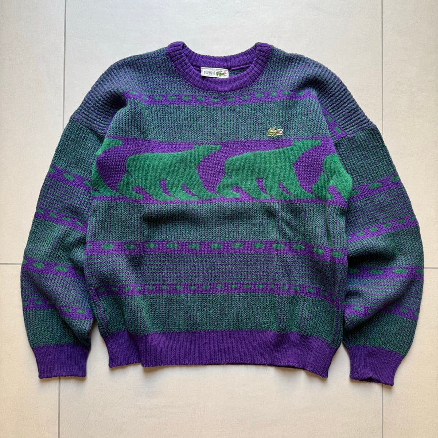 Image of 1980s Chemise Lacoste Knitted Sweater, Size Small