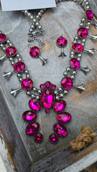 Image 1 of Pink Crystal Western Necklace 