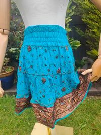 Image 5 of Boho sari beach skirt - Turquoise jewel