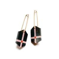 Image 1 of Basalt, Rhodonite & Cuprite Earrings