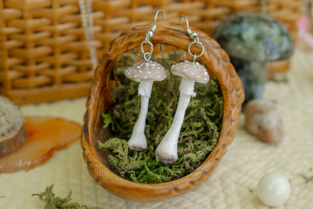 Image of Amanita Regalis Mushroom Earrings