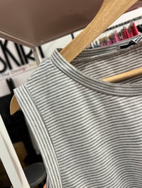 Image 2 of stripe tie crop top