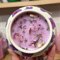 Image 2 of lavender, sage and rosemary scented flower candle