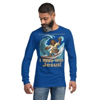 Image 24 of I Ride With Jesus Surfing Dark Unisex Long Sleeve Tee