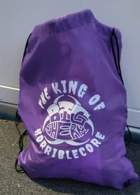 Big Sherm Purple Drawstring Bag