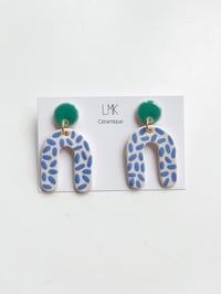Paire de boucles d'oreilles céramique ARCADI lagon foncé 