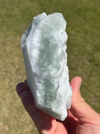 Image 9 of Green Cubic Fluorite On Druzy White Quartz Specimen #2318