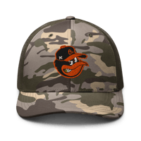 Image 3 of O’s Bird Flu Logo Camo Trucker Hat