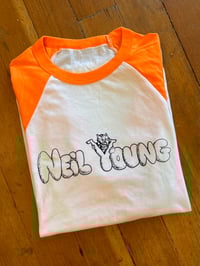 Image 2 of Neil Young Baseball Shirt Orange (Sz XS-XL)
