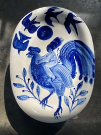 The rooster - 29cm oval platter