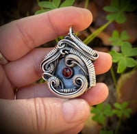 Image 2 of Garnet Center Wrapped in Sterling Silver