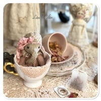 Image 14 of Rose Petal a beige and dusty pink Handmade teacup elephant