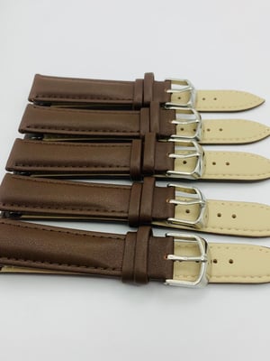 Image of LOTS OF 5 & 10 X PLAIN LEATHER GENTS WATCH STRAPS,18mm/20mm,BLACK,BROWN,TOP QUALITY,NEW.