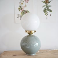 Image 1 of Lampe Ceramique mouchetée & Opaline